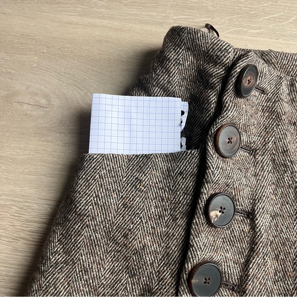 Massimo Dutti midi Autumn brown Chic Shortened Skirt with Front Pockets &buttons - Picture 4 of 10